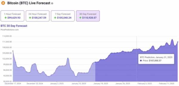 
                    Искусственный интеллект определил цену биткоина на 31 января 2025 года                