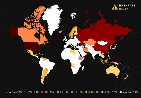 На США пришлось 25% мощности майнинга в декабре. Что изменилось