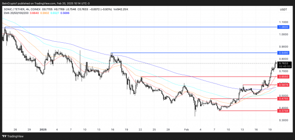 Sonic (S) вырос на 54+% за неделю: цена может превысить $1