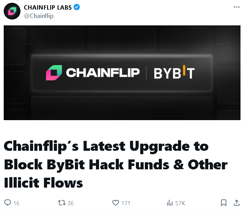 Chainflip блокирует хакеров Bybit путем обновления протокола