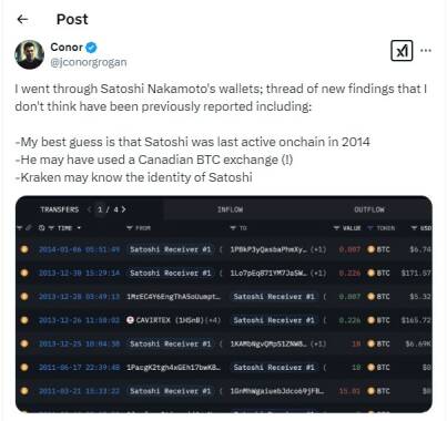
                    Биржа Kraken может располагать информацией о личности Сатоши Накамото                