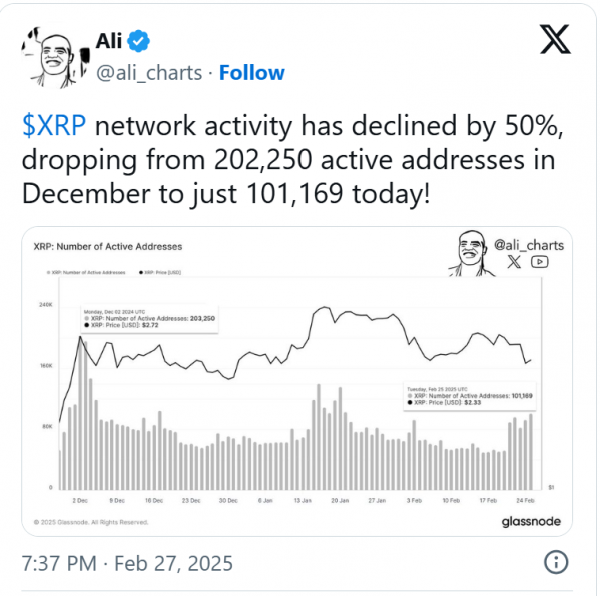 XRP и Cardano упали на 20% после того, как лидеры криптовалют поставили под сомнение резервный план Трампа