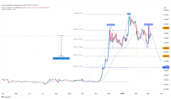 
                    Цена XRP может рухнуть на 55%, если альткоин не войдёт в крипторезерв США                