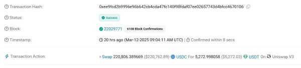 Клиент Uniswap пал жертвой сэндвич-атаки при конвертации USDT