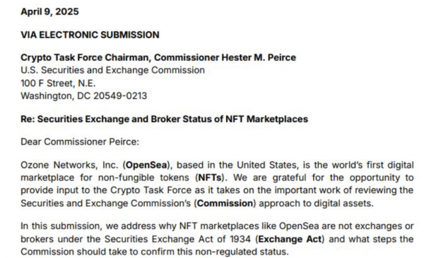 
                    Юристы OpenSea призывают SEC больше не контролировать NFT-площадки                