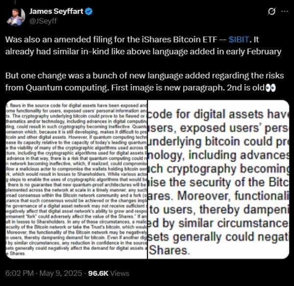 BlackRock считает квантовые вычисления риском для Bitcoin ETF