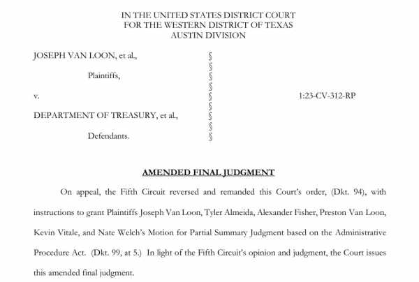 OFAC не может восстановить санкции против Tornado Cash