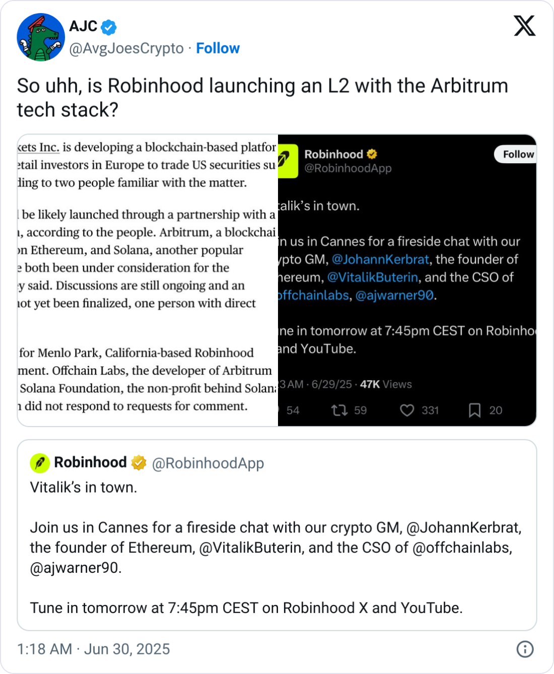 Arbitrum подскочил на 17% на спекуляциях о партнерстве с Robinhood
