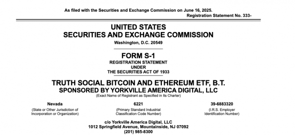 Truth Social Трампа подает форму S-1 для двойного Bitcoin и Ethereum ETF