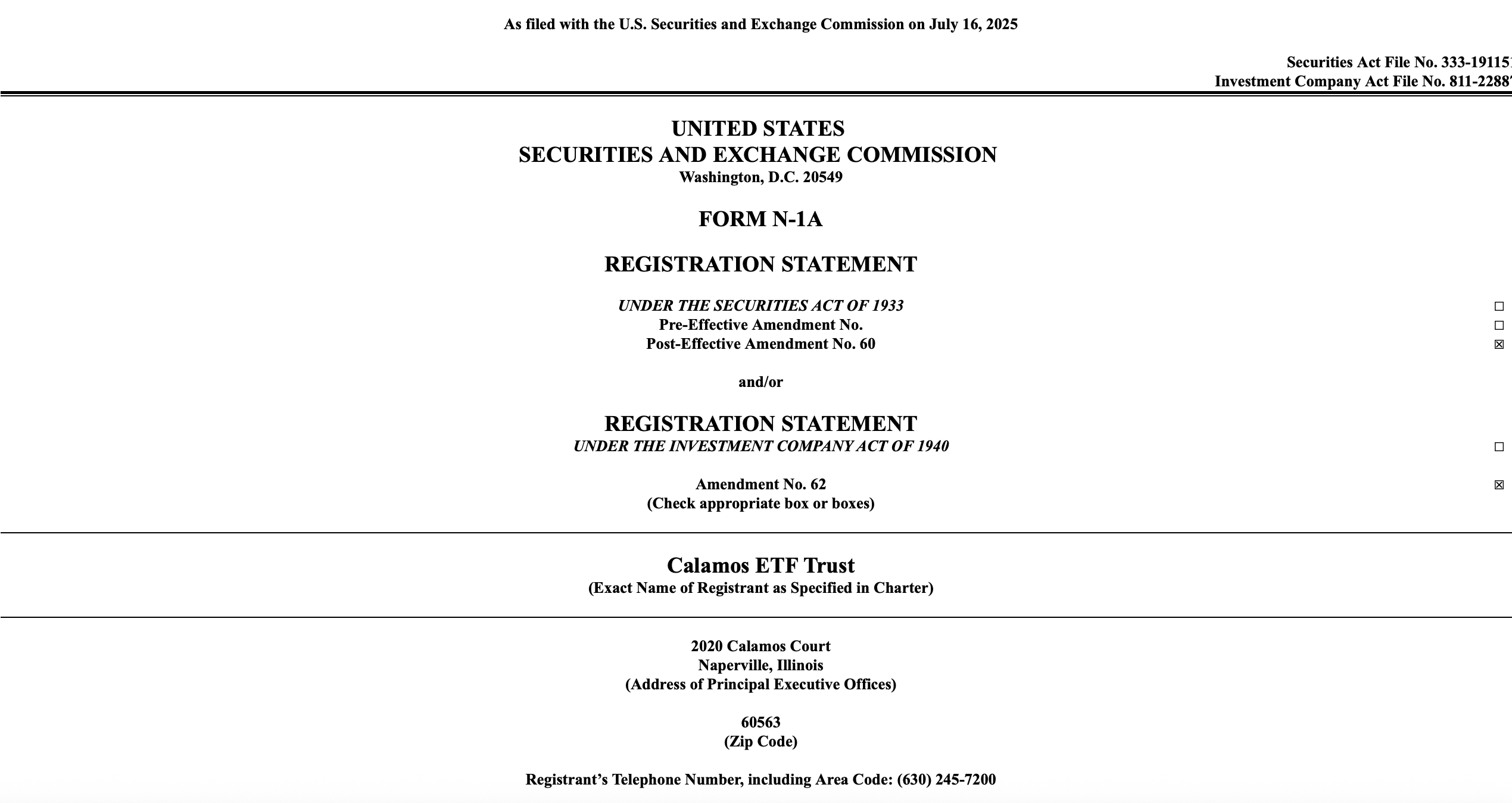 Новый Calamos Bitcoin ETF будет отслеживать пять крупных фондов BTC