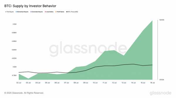 Glassnode: новые инвесторы вложили в биткоин $16,75 млрд за две недели