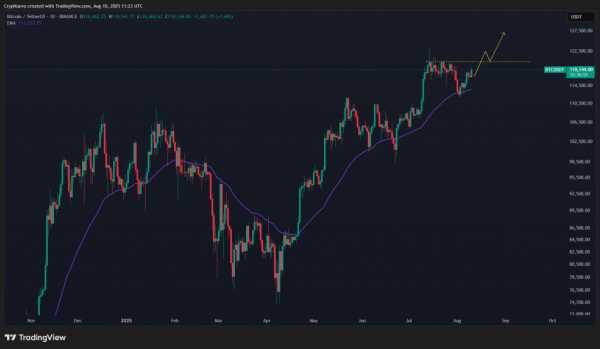 Биткоин снова поднялся выше $122 000 — ликвидность перетекает в Ethereum