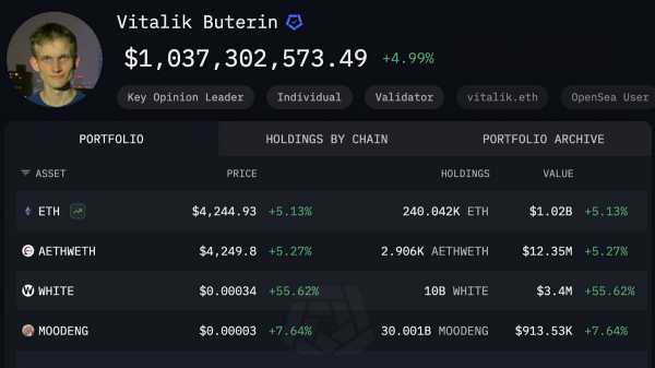 Виталик Бутерин снова стал миллиардером на фоне роста Ethereum до $4 200