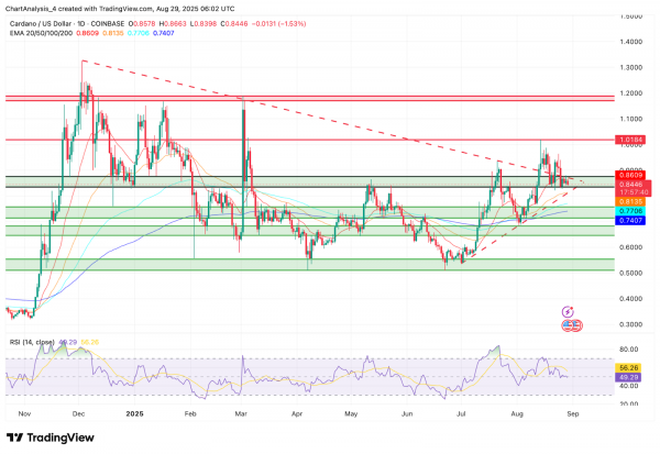 Прогноз и анализ цены Cardano (ADA) на 30 августа